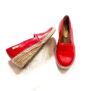 Kenneth Cole Reaction Clo A-Line Wedge Espadrille Slip On Pump Solid Red Size 5